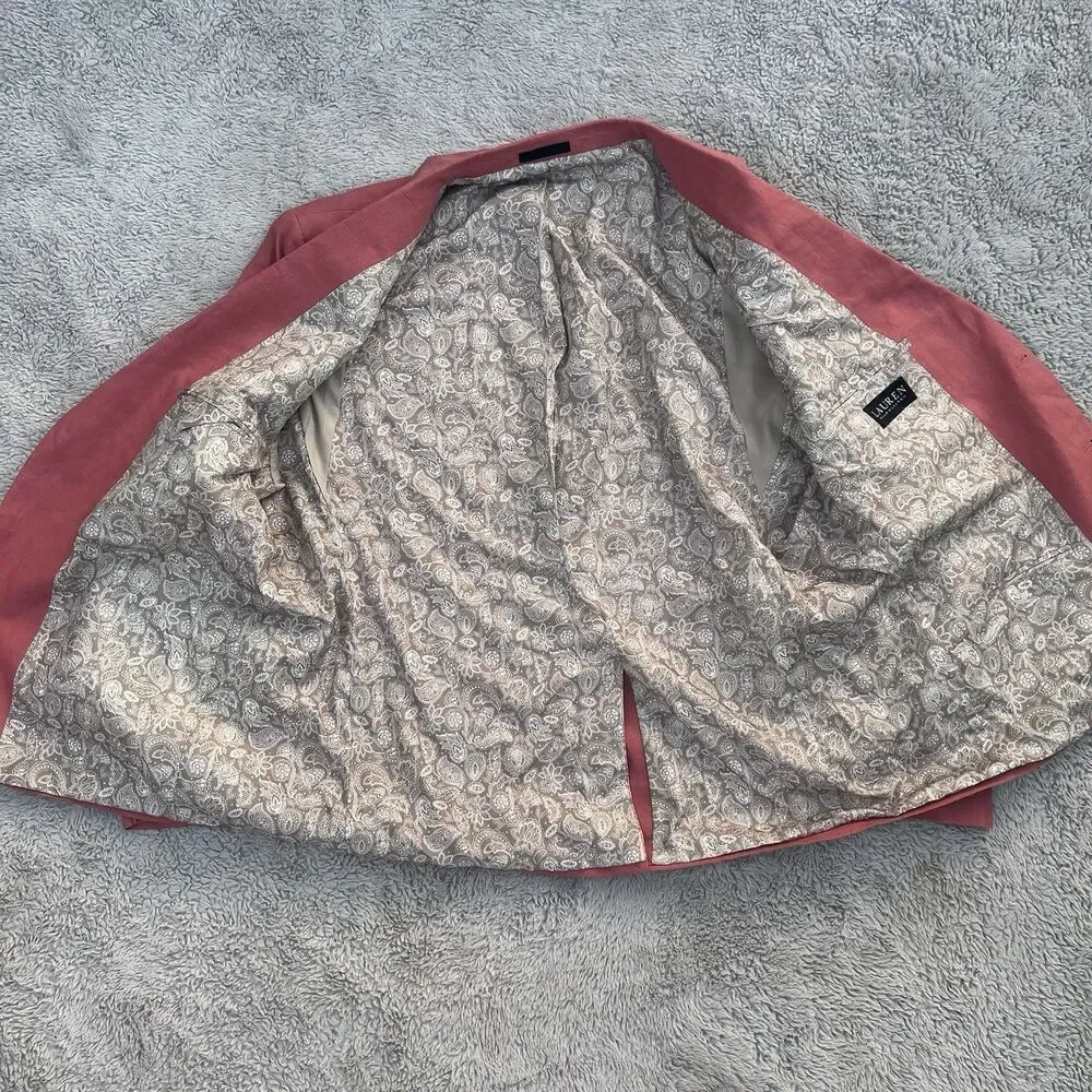 Lauren Ralph Lauren Men’s Lassiter Ultraflex Linen Blazer  50R Salmon Red NWOT